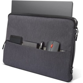 Lenovo ULenovo Urban Sleeve for 15.6-inch Laptop/Notebook/Tablet - Water Resistant - Padded Compartments - Zippered Accessory Storage - Reinforced Rubber Corners - Extendable Handle - Charcoal Grey