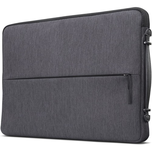 Lenovo ULenovo Urban Sleeve for 15.6-inch Laptop/Notebook/Tablet - Water Resistant - Padded Compartments - Zippered Accessory Storage - Reinforced Rubber Corners - Extendable Handle - Charcoal Grey