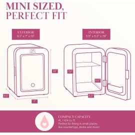 Paris Hilton Mini Refrigerator, Aqua, 4liters