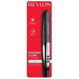 REVLON Straight or Curl Curved Hair Styler | Two Looks, One Tool (1”)