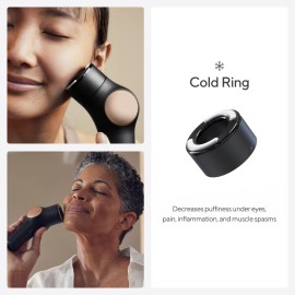 TheraFace PRO Hot and Cold Rings - Facial Therapy Care Device Attachment Kit to Improve Skin Radiance and Blood Flow and Reduce Face Tightening - Powered by Cryothermal Technology - Black