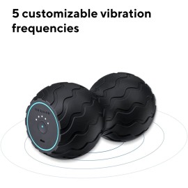 Wave Series Wave Duo - Ergonomically Contoured Foam Roller - Bluetooth Enabled Muscle Roller for Athletes - Back, Neck & Spine Muscle Roller with 5 Customizable Vibration Frequencies in Therabody App