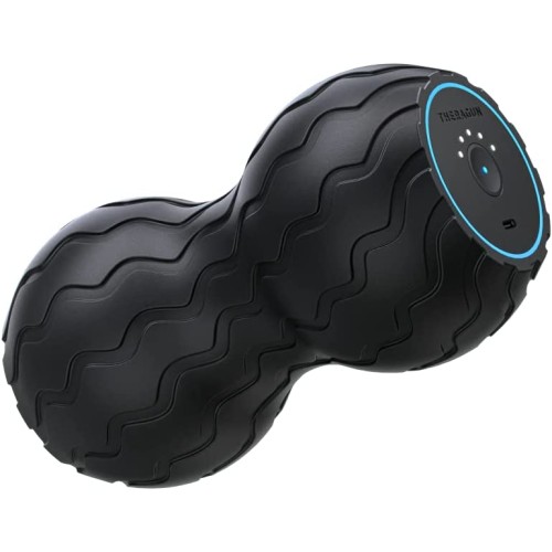 Wave Series Wave Duo - Ergonomically Contoured Foam Roller - Bluetooth Enabled Muscle Roller for Athletes - Back, Neck & Spine Muscle Roller with 5 Customizable Vibration Frequencies in Therabody App