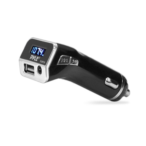 Pyle  FM Radio Transmitter with USB Port for Charging Devices & 3.5mm Auxiliary-Input Car Lighter Adapter