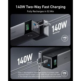 Anker 737 Power Bank - 140 W 24,000 mAh 3-Port Laptop Charger