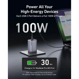 Anker Prime 100 W 3-Port GaN USB C Charger Block