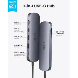 Anker USB C Hub - 7in1 Multi-Port USB Adapter for Laptop/Mac