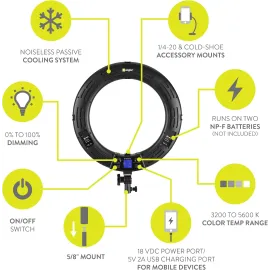 Angler 90 W Bi-Color LED Ring Light Kit (18'') - Photography Accessories