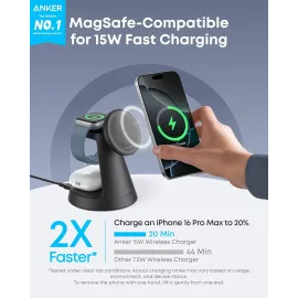 Anker MagSafe Charger Compatible - MagGo 3-in-1 Charging Station