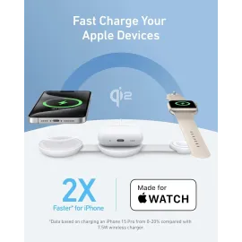 Anker MagGo 3-in-1 Wireless Charging Station Compatible with MagSafe