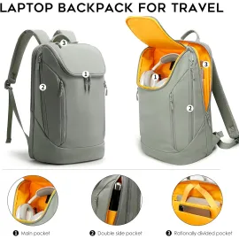 BANGE Commute backpack can hold 15.6 in laptop,Flight approved carry on backpack for men