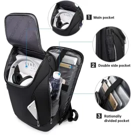 BANGE Business Smart Backpack Waterproof fit 15.6 in Laptop Backpack with USB Charging