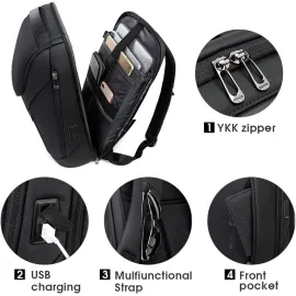 BANGE Business Smart Backpack Waterproof fit 15.6 in Laptop Backpack with USB Charging