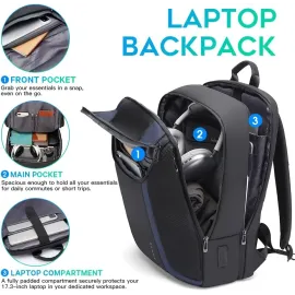 BANGE Smart Business Laptop Backpack Waterproof can fit 15.6-17.3 in Laptop with 3.0 USB