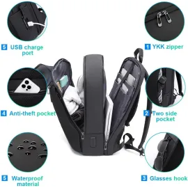 BANGE Smart Business Laptop Backpack Waterproof can fit 15.6-17.3 in Laptop with 3.0 USB