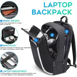 BANGE Smart Business Laptop Backpack Waterproof can fit 15.6-17.3 in Laptop with 3.0 USB