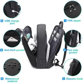 BANGE Smart Business Laptop Backpack Waterproof can fit 15.6-17.3 in Laptop with 3.0 USB
