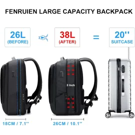 FENRUIEN Expandable Backpack and Travel Laptop Backpack 15.6 in