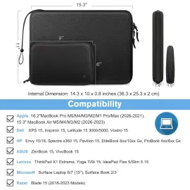 FINPAC Hard Laptop Sleeve with Accessory Pouch Compatible with 15.3 inch MacBook Air