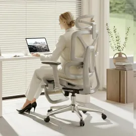FLEXISPOT ErgoX Premium Ergonomic Office Chair with Footrest- Adjustable 3D Armrests