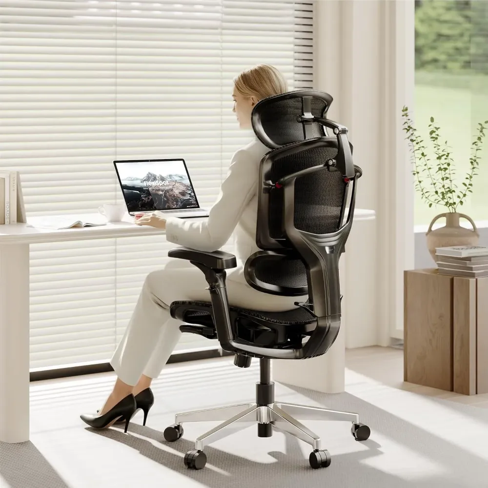FLEXISPOT ErgoX-PRO Ergonomic Office Chair with Footrest Black – AeroWeave 5.0 Mesh Seat
