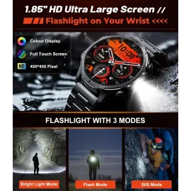 Military Smart Watch for Men - 1.85'' HD Large Screen Smartwatch