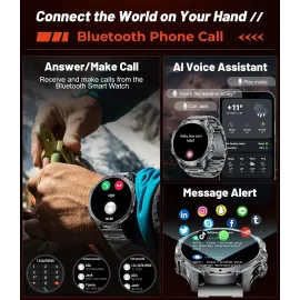 Military Smart Watch for Men - 1.85'' HD Large Screen Smartwatch