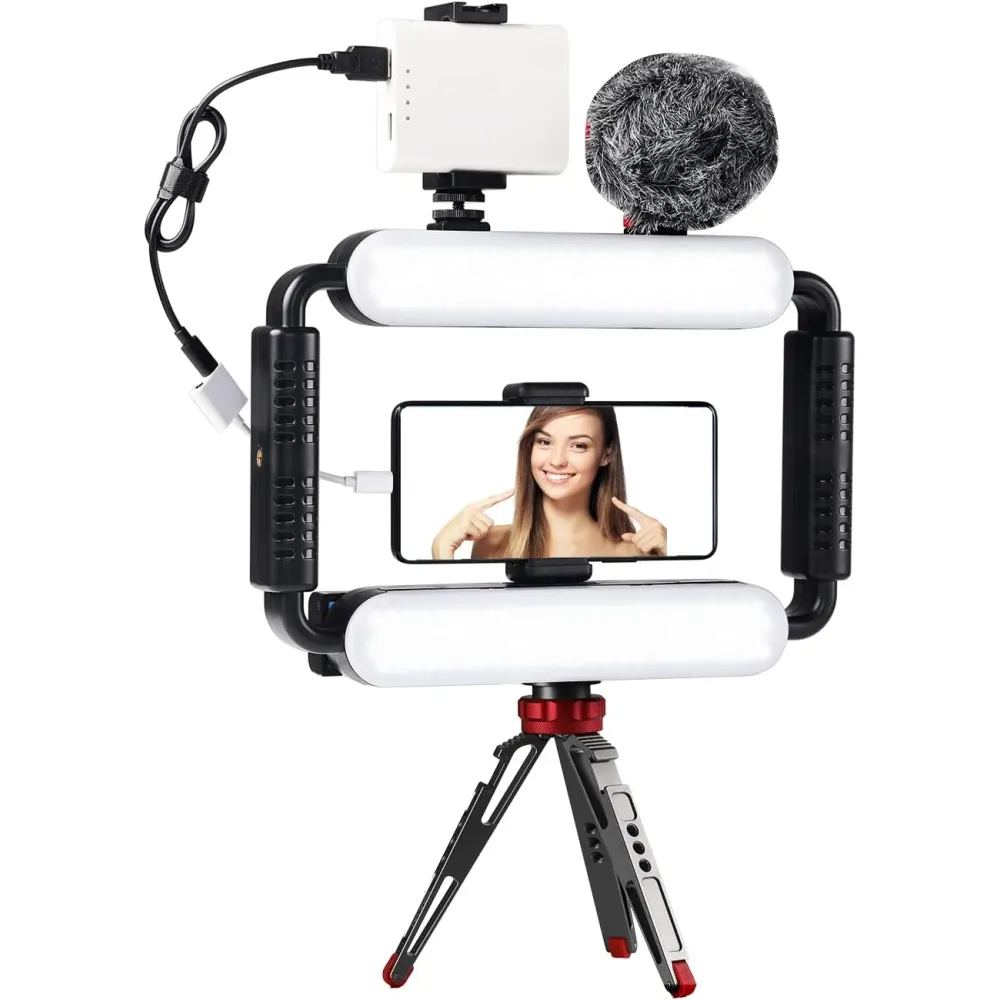 GVM Gimbal Stabilizer Phone Video Light Kit for Smartphone