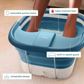 Homedics Smart Space Bubble Mate Collapsible Foot Spa - Heat-Maintaining