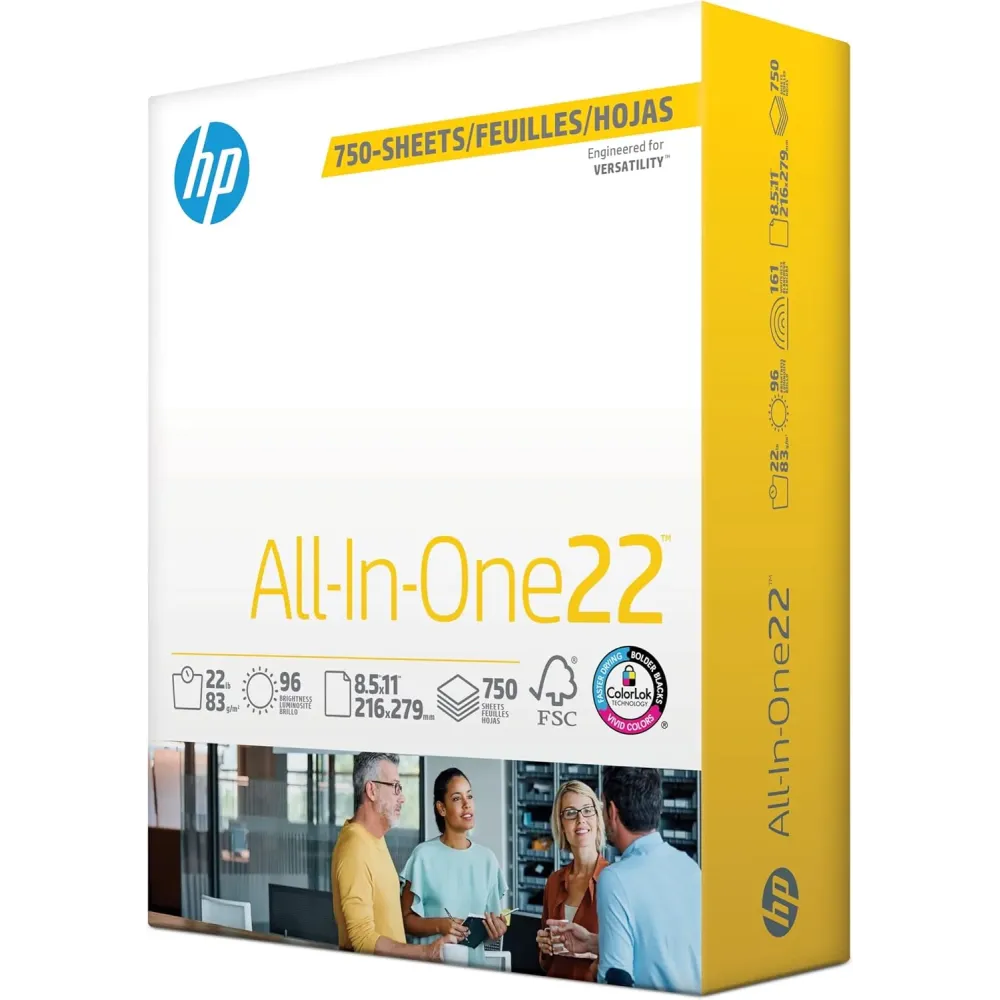 HP Papers | 8.5 x 11 Paper | All In One 22 lb | 1 Mega Ream