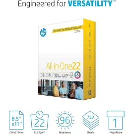 HP Papers | 8.5 x 11 Paper | All In One 22 lb | 1 Mega Ream