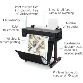 HP DesignJet T630 Large Format 24-inch Plotter Printer