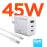 HyperGear USB C Charger Block and Cable - 45 W GaN Charger