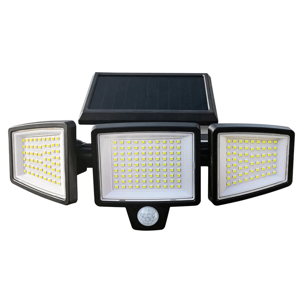 Insert Solar Lights AMS1971 1,000 Lumens Motion-Activated Triple-Head Solar-Powered Security