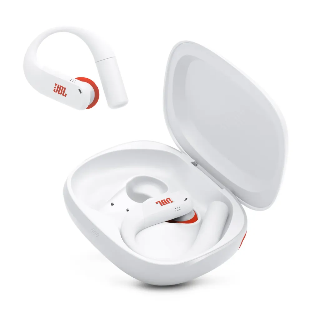 JBL Endurance Peak 4-Wireless Noise Cancelling Sport Earbuds (White/Orange)