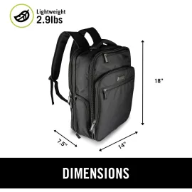 Kenneth Cole Reaction Brooklyn Commuter Backpack Slim 16 in Laptop Computer & Tablet Anti-Theft