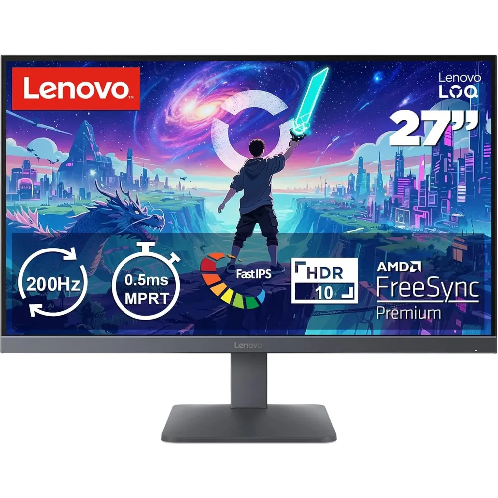 Lenovo Legion LOQ 27-10 Gaming Monitor - 27 in FHD - Flat IPS - 200Hz