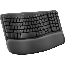 Logitech Wave Keys Wireless Ergonomic Keyboard with Cushioned Palm Rest