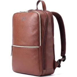 LEATHER VILLAGE Leather Laptop Backpack for Men with Trolley Strap 16L Slim