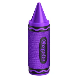 Crayola 5-Watt Portable Bluetooth Rechargeable Crayon Speaker with FM Radio, TWS, TWS, USB/microSD/Aux, up to 3 Hours of Play Time (Purple)