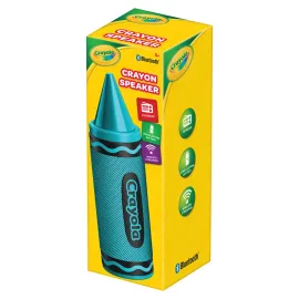 Crayola 5-Watt Portable Bluetooth Rechargeable Crayon Speaker with FM Radio, TWS, TWS, USB/microSD/Aux, up to 3 Hours of Play Time (Teal)