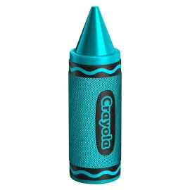 Crayola 5-Watt Portable Bluetooth Rechargeable Crayon Speaker with FM Radio, TWS, TWS, USB/microSD/Aux, up to 3 Hours of Play Time (Teal)