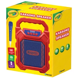 Crayola Portable Bluetooth Karaoke Speaker with FM Radio and Wired Microphone, CBX210M (Red)