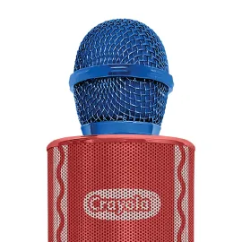 Crayola CKM150 Combo Bluetooth Karaoke Handheld Mic and 5-Watt Speaker, FM/USB/microSD, Aux In/Out, Vocal FX, up to 2 Hours Play Time (Blue)