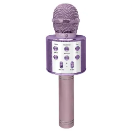 Crayola CKM150 Combo Bluetooth Karaoke Handheld Mic and 5-Watt Speaker, FM/USB/microSD, Aux In/Out, Vocal FX, up to 2 Hours Play Time (Pink)