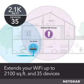 NETGEAR WiFi Extender EX6400 - up to 2,100 sq ft - 1.9 Gbps