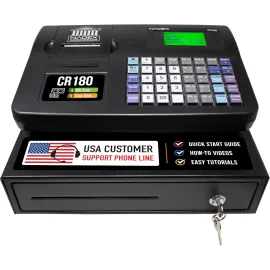 Nadex CR180 Electronic Cash Register with Product Lookups and Steel Cash Drawer