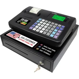 Nadex CR180 Electronic Cash Register with Product Lookups and Steel Cash Drawer