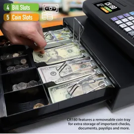 Nadex CR180 Electronic Cash Register with Product Lookups and Steel Cash Drawer