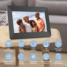 eco4life 10.1-inch Wi-Fi Digital Photo Frame with Photos/Video Sharing and Touch Screen CPF1026